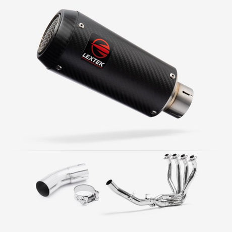 Lextek CP9C Full Carbon Exhaust System 180mm for Kawasaki Z900 RS (18-23)