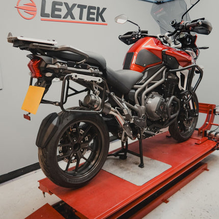 Lextek Carbon Fibre CP9C 180mm Exhaust with Link Pipe for Triumph Explorer 1200 (12-21)