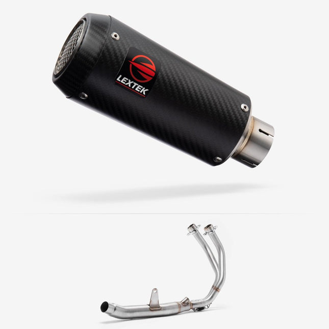 Lextek Carbon Fibre CP9C 180mm Exhaust System for Honda CBR500R (13-19)