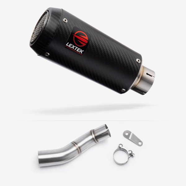 Lextek CP9C Full Carbon Exhaust 180mm with Link Pipe for Triumph Street Triple 765 (17-23)