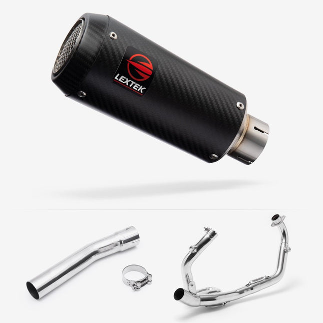 Lextek Carbon Fibre CP9C 180mm Exhaust System for Suzuki SV650 (03-15)