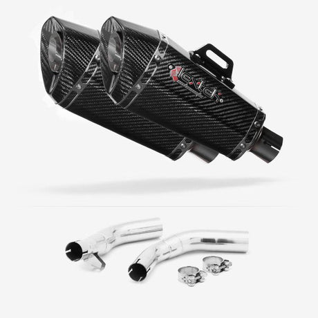 Lextek XP8C Carbon Fibre Exhaust 210mm with Link Pipes for Honda CBF1000 (06-10)