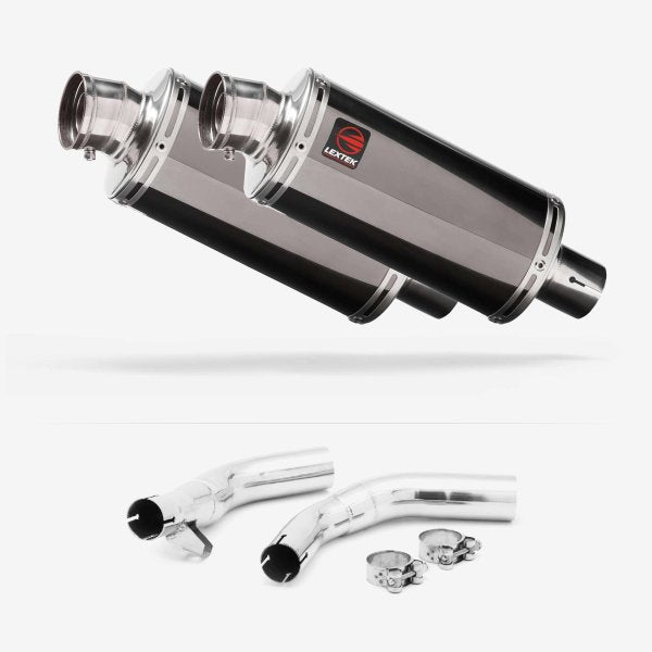 Lextek OP16 Dark Tint Stainless Exhaust 250mm with Link Pipes for Honda CBF1000 (06-10)