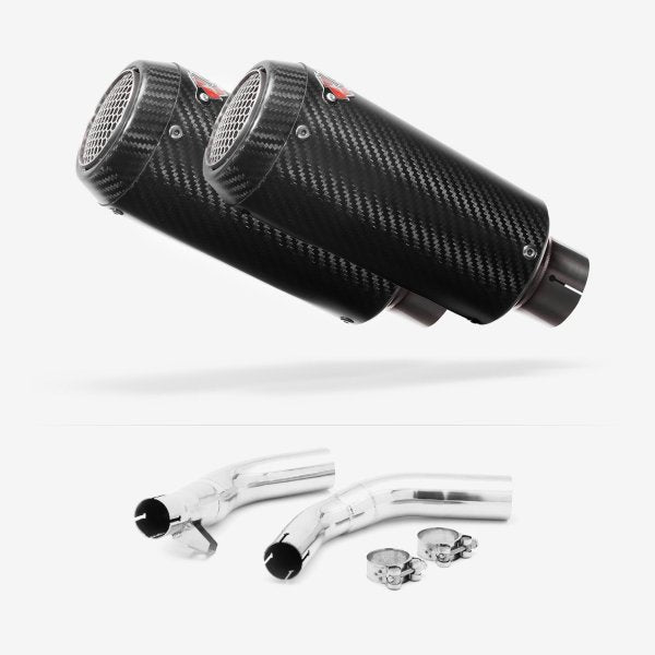 Lextek CP9C Full Carbon Exhaust 180mm with Link Pipes for Honda CBF1000 (06-10)