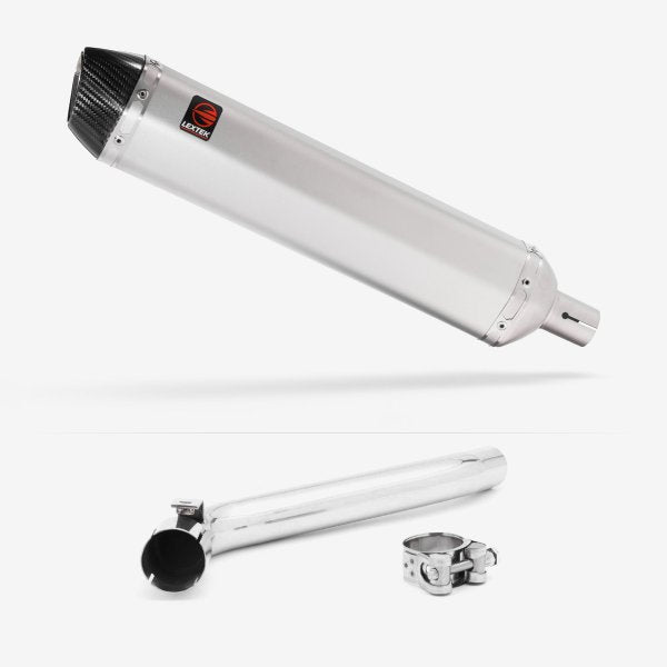 Lextek SA1 Matt S/Steel Hexagonal Exhaust 400mm with Link Pipe for Honda CRF 250L & Rally (17-20)
