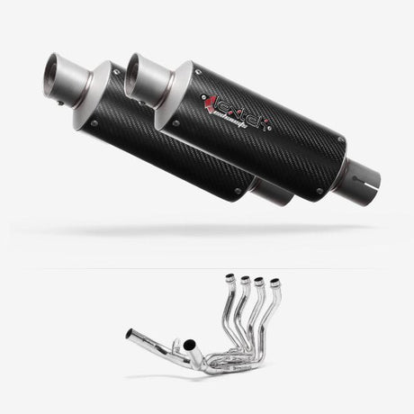 Lextek GP8C Carbon Fibre GP Stubby Exhaust System 240mm for Honda CBR1100XX Blackbird (97-08)