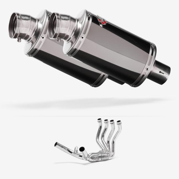 Lextek OP15 Dark Tint Stainless Exhaust System 200mm for Honda CBR1100XX Blackbird (97-08)