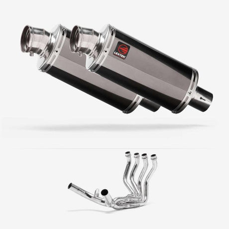 Lextek OP16 Dark Tint Stainless Exhaust System 250mm for Honda CBR1100XX Blackbird (97-08)