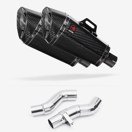 Lextek Carbon Fibre XP8C 210mm Exhaust with Link Pipes for Kawasaki Z1000SX With Luggage (11-19)