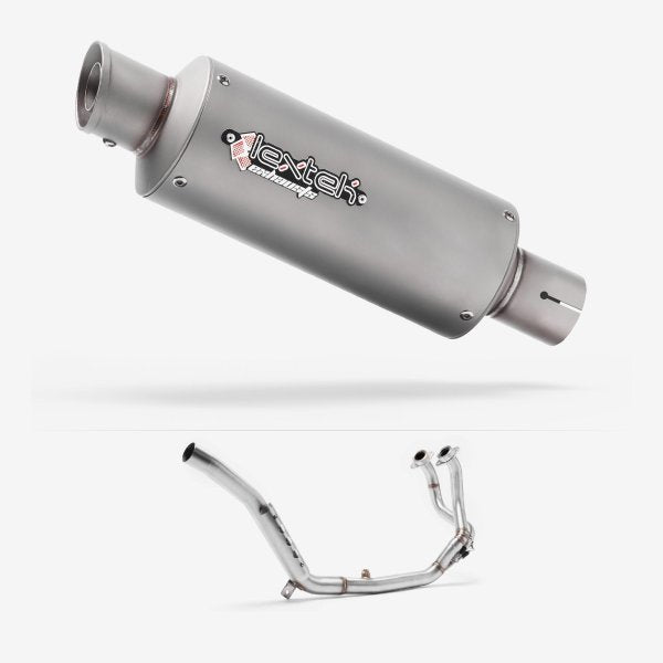 Lextek GP1 Matt S/Steel GP Stubby Exhaust System 240mm for Honda CRF1000 Africa Twin (16-19)