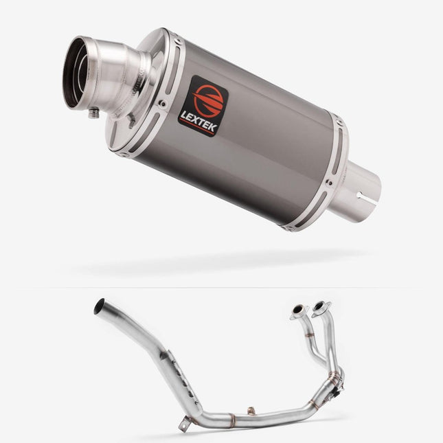 Lextek Smoked Stainless Steel OP15 200mm Exhaust System for Honda CRF1000 Africa Twin (16-19)
