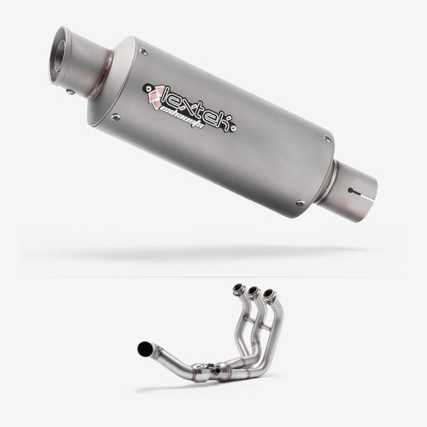 Lextek GP1 Matt S/Steel GP Stubby Exhaust 240mm Low Level for Yamaha MT-09 Tracer (14-20)