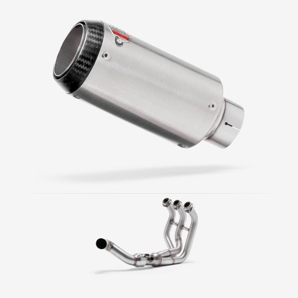 Lextek CP1 Matt S/Steel Carbon Tip Exhaust 150mm Low Level for Yamaha MT-09 Tracer (14-20)