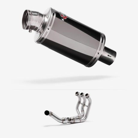 Lextek OP15 Dark Tint Stainless Exhaust System 200mm Low Level for Yamaha MT-09 Tracer (14-20)