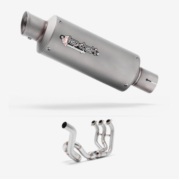 Lextek GP1 Matt S/Steel GP Stubby Exhaust System 240mm High Level for Yamaha MT-09 Tracer (14-20)