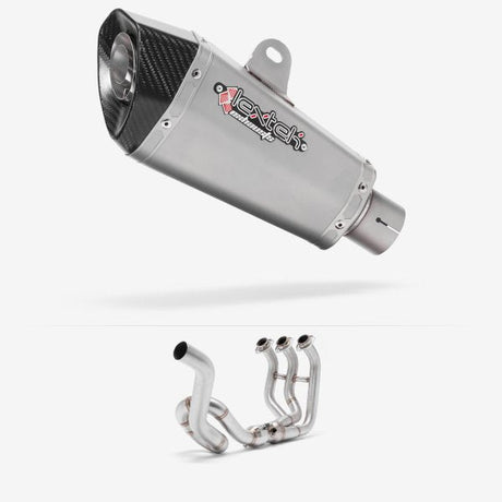 Lextek XP10 Matt S/Steel Exhaust System 210mm High Level for Yamaha MT-09 Tracer (14-20)