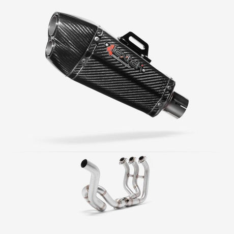 Lextek XP13C Carbon Fibre Exhaust System 210mm High Level for Yamaha MT-09 Tracer (14-20)