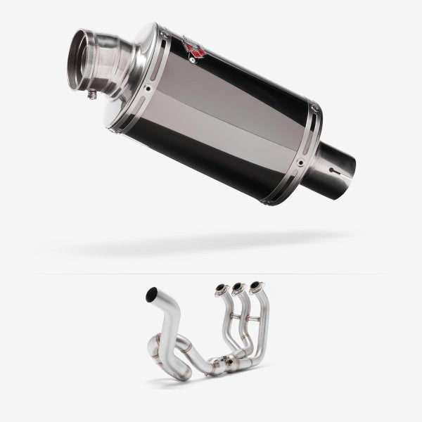 Lextek OP15 Dark Tint Stainless Exhaust System 200mm High Level for Yamaha MT-09 Tracer (14-20)