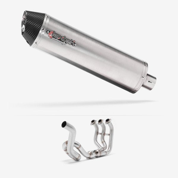 Lextek RP1 Gloss S/Steel Oval Exhaust System 400mm High Level for Yamaha MT-09 Tracer (14-20)