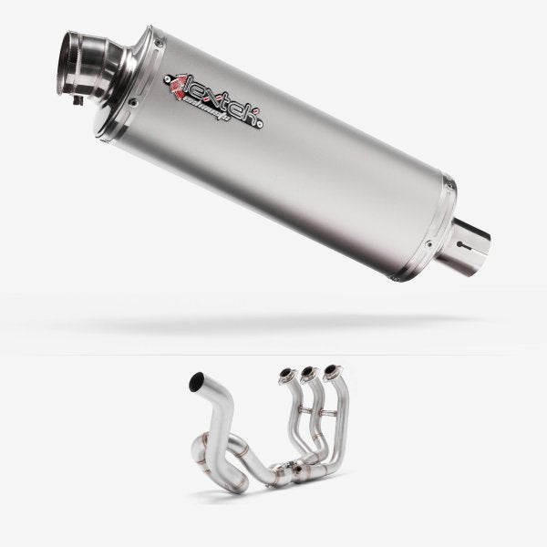 Lextek OP1 Matt S/Steel Exhaust System 350mm High Level for Yamaha MT-09 Tracer (14-20)