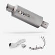 Lextek GP1 Matt S/Steel GP Stubby Exhaust System 240mm for Honda CBR500R & CB500F/X (13-15)