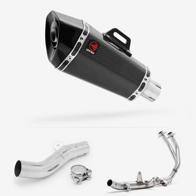 Lextek Carbon Fibre XP8C 210mm Exhaust System for Honda CB500F, CBR500R (13-15) & CB500X (13-16)