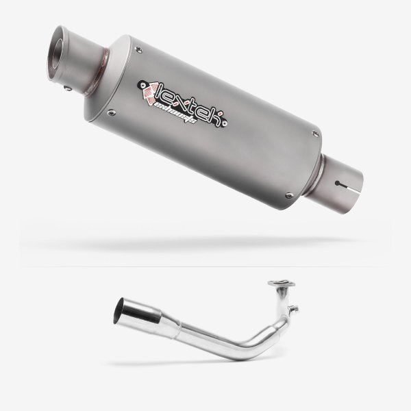 Lextek GP1 Matt S/Steel GP Stubby Exhaust System 240mm for Lexmoto Titan 125