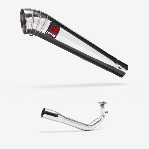 Lextek MP4 S/Steel Megaphone Exhaust System 300mm for Lexmoto Titan 125