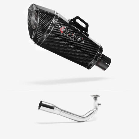 Lextek XP8C Carbon Fibre Exhaust System 210mm for Lexmoto Titan 125