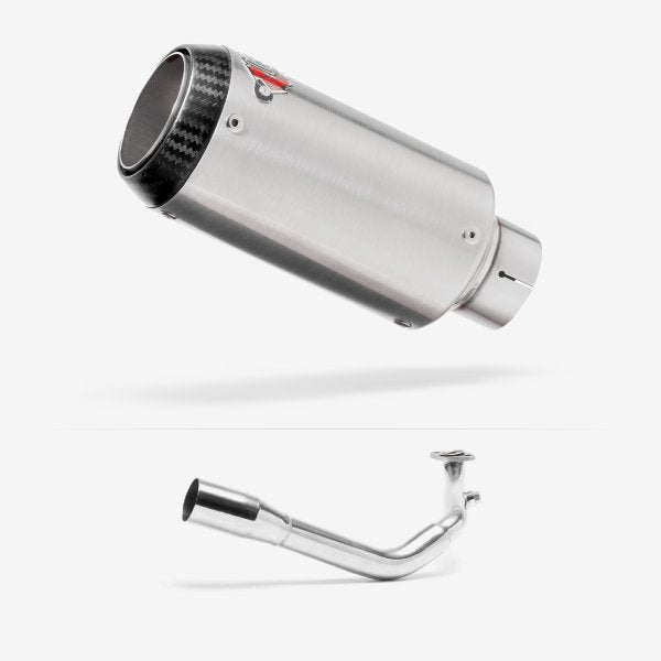 Lextek CP1 Matt S/Steel Carbon Tip Exhaust 150mm for Lexmoto Titan 125