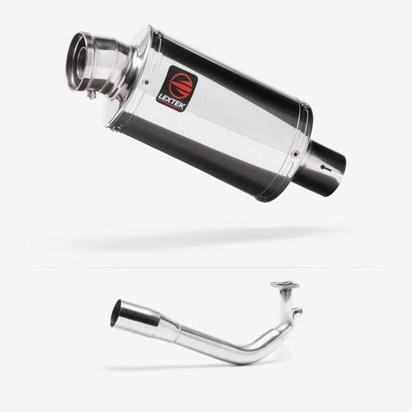 Lextek OP4 Polished S/Steel Exhaust System 200mm for Lexmoto Titan 125