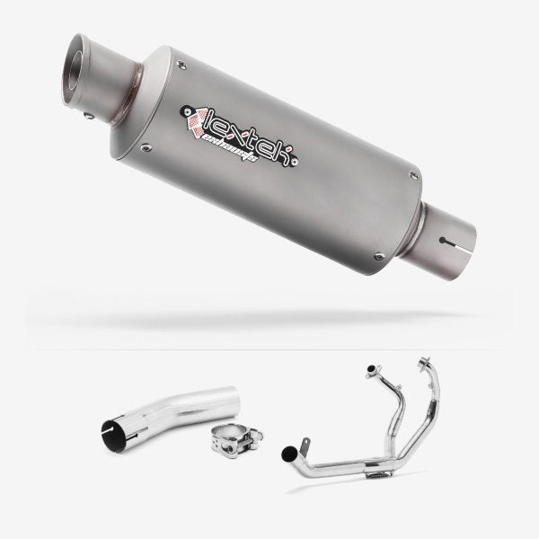 Lextek GP1 Matt S/Steel GP Stubby Exhaust System 240mm for Lexmoto LXR 380