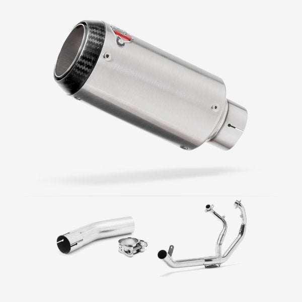 Lextek CP1 Matt S/Steel Carbon Tip Exhaust System 150mm for Lexmoto LXR 380