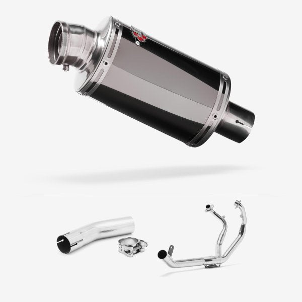 Lextek OP15 Dark Tint Stainless Exhaust System 200mm for Lexmoto LXR 380