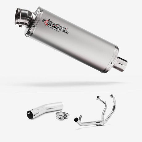 Lextek OP1 Matt S/Steel Exhaust System 350mm for Lexmoto LXR 380