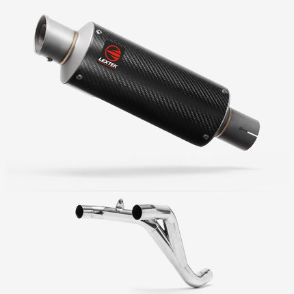 Lextek Carbon Fibre GP8C 240mm Twin Underseat with Link Pipe for Triumph Speed Triple 1050 (16-20)