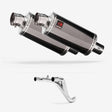 Lextek OP16 Dark Tint Stainless Exhaust 250mm Twin Underseat with Link Pipe