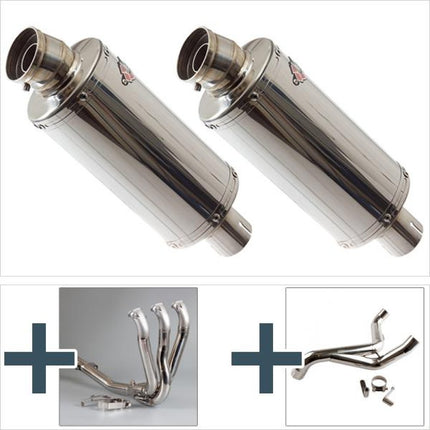Lextek Polished Stainless Steel OP5 Full Exhaust System for Triumph Speed Triple 1050 (16-18)