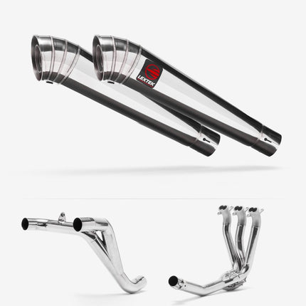 Lextek Polished Stainless Steel MP4 300mm Exhaust System for Triumph Speed Triple 1050 (16-18)