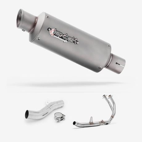 Lextek GP1 Matt S/Steel GP Stubby Exhaust System 240mm for Honda CB500X (16-18)