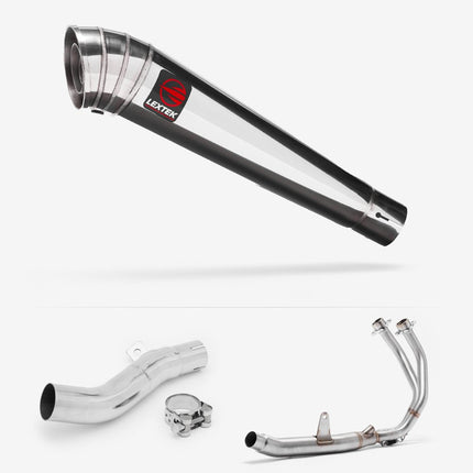 Lextek Polished Stainless Steel MP4 300mm Exhaust System for Honda CB500X (16-18)
