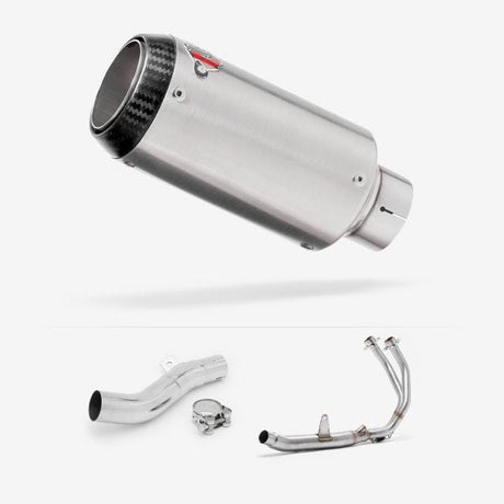 Lextek CP1 Matt S/Steel Carbon Tip Exhaust System 150mm for Honda CB500X (16-18)