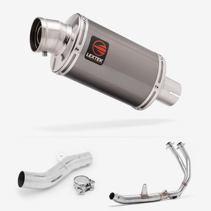 Lextek Smoked Stainless Steel OP15 200mm Exhaust System for Honda CB500X (16-18)