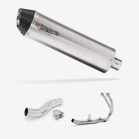 Lextek RP1 Gloss S/Steel Oval Exhaust System 400mm for Honda CB500X (16-18)
