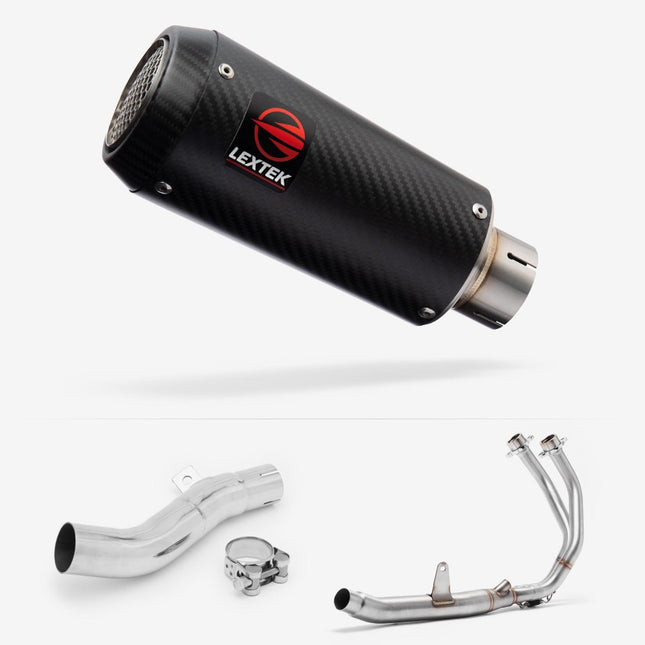 Lextek Carbon Fibre CP9C 180mm Exhaust System for Honda CB500X (16-18)
