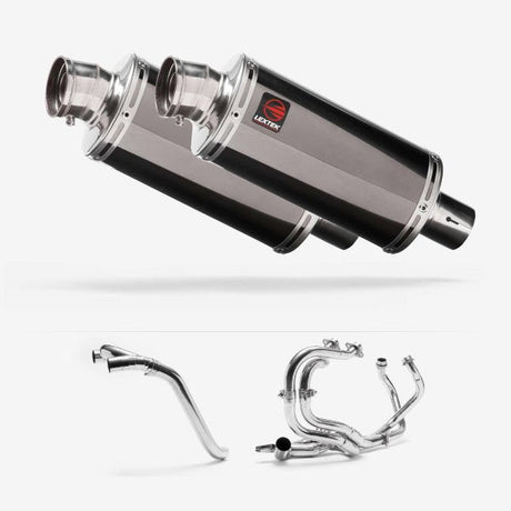 Lextek OP16 Dark Tint Stainless Exhaust System 250mm for Honda VFR800 (02-13)