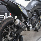 Lextek GP8C Carbon Fibre GP Stubby Exhaust 240mm with Link Pipe for Yamaha Tenere 700 (19-23)