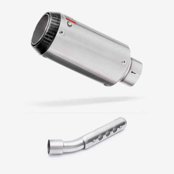 Lextek CP1 Matt S/Steel Carbon Tip Exhaust 150mm with Link Pipe for Yamaha Tenere 700 (19-23)
