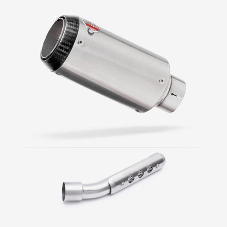 Lextek CP1 Matt S/Steel Carbon Tip Exhaust 150mm with Link Pipe for Yamaha Tenere 700 (19-23)