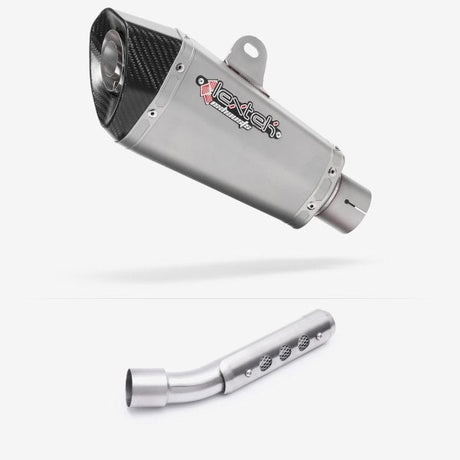Lextek XP10 Matt S/Steel Exhaust 210mm with Link Pipe for Yamaha Tenere 700 (19-23)